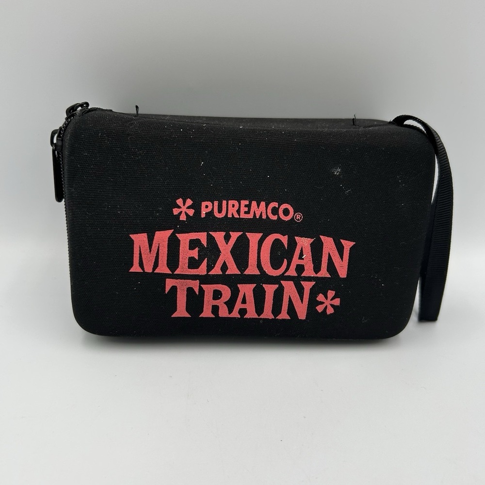 Puremco Mexican Train To Go 91 Dominoes 7 Trains Zipper Case Numbered Dominoes‎